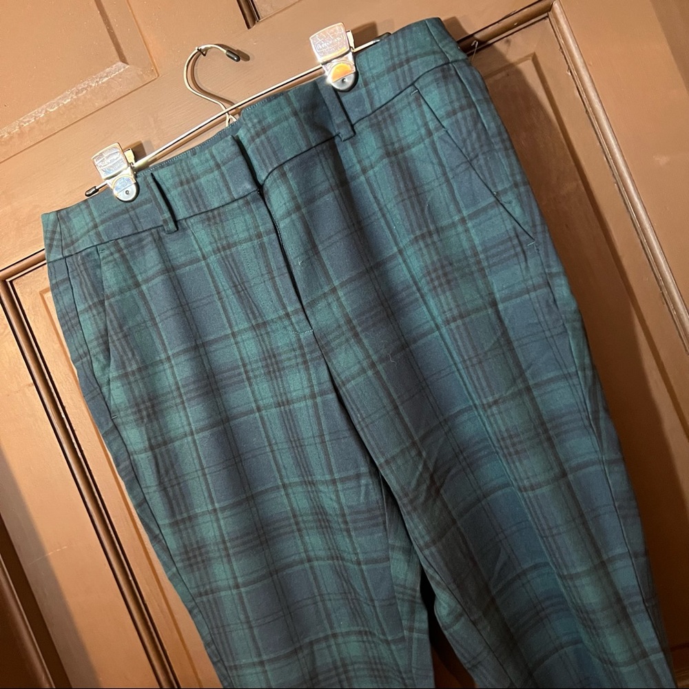 NWT LOFT Straight Leg Plaid Trousers